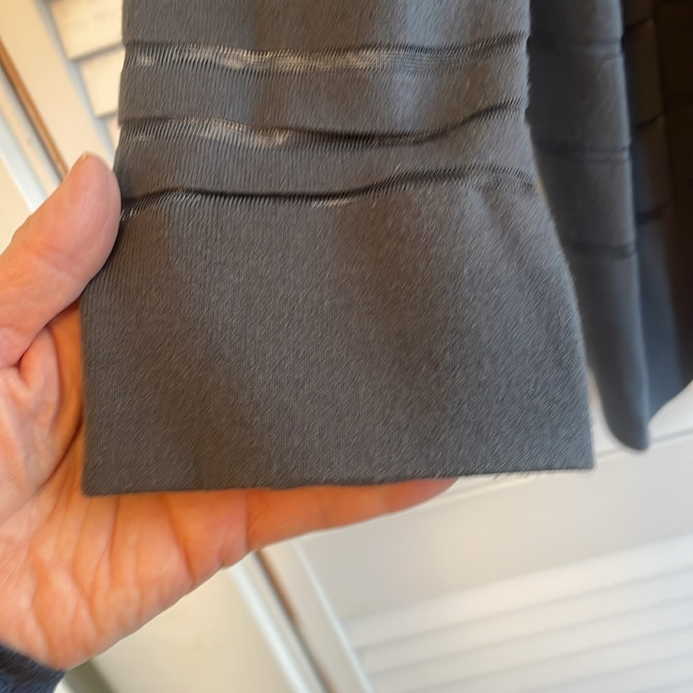 Lafayette 148 Matte Crepe Mixed Stripe Cardigan Size 2X Sweater French Blue - Picture 4 of 6